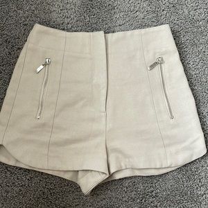 Dressy High Waisted Zip-up Shorts